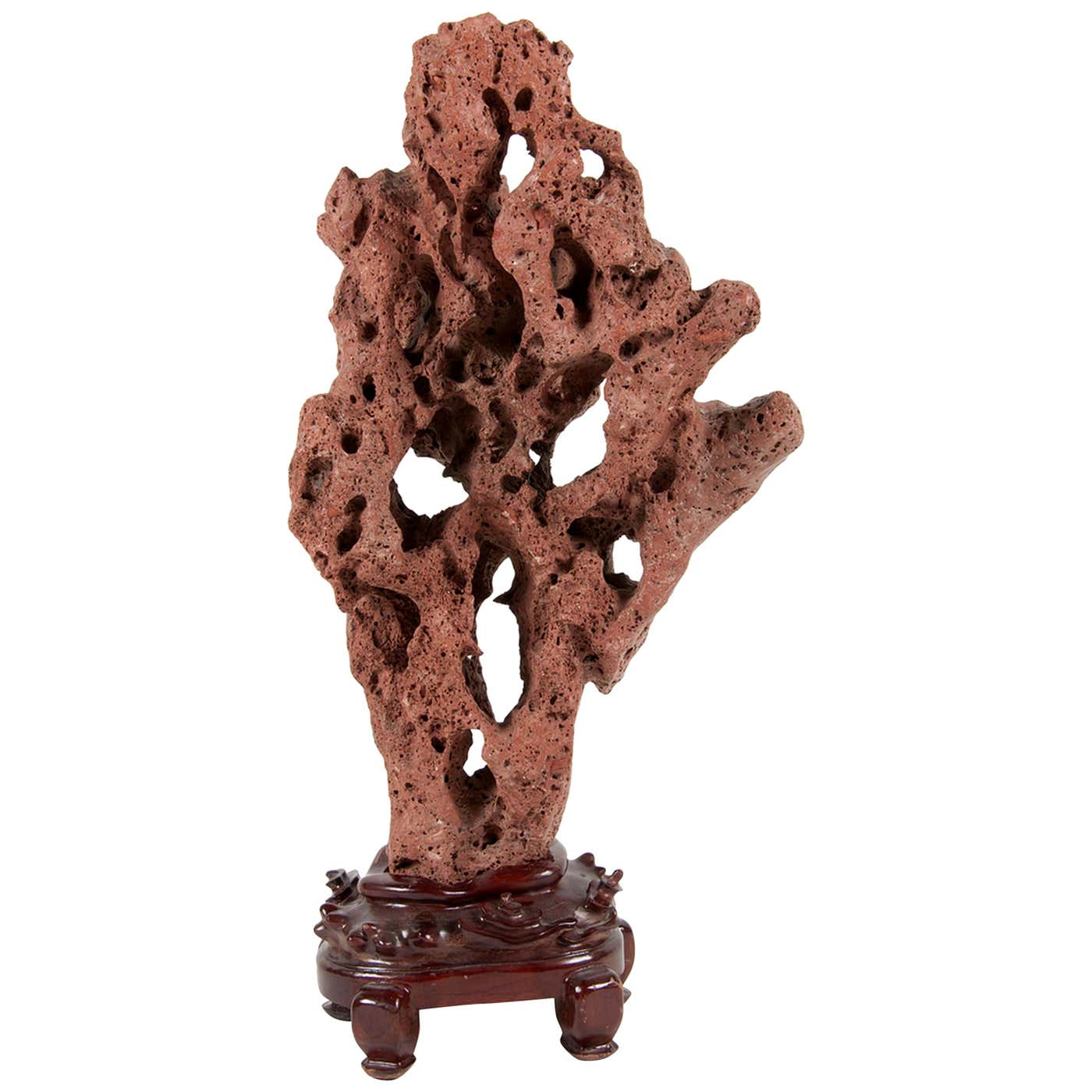 Large Chinese Scholar Stone Taihu Rock on Display Stand For Sale at ...