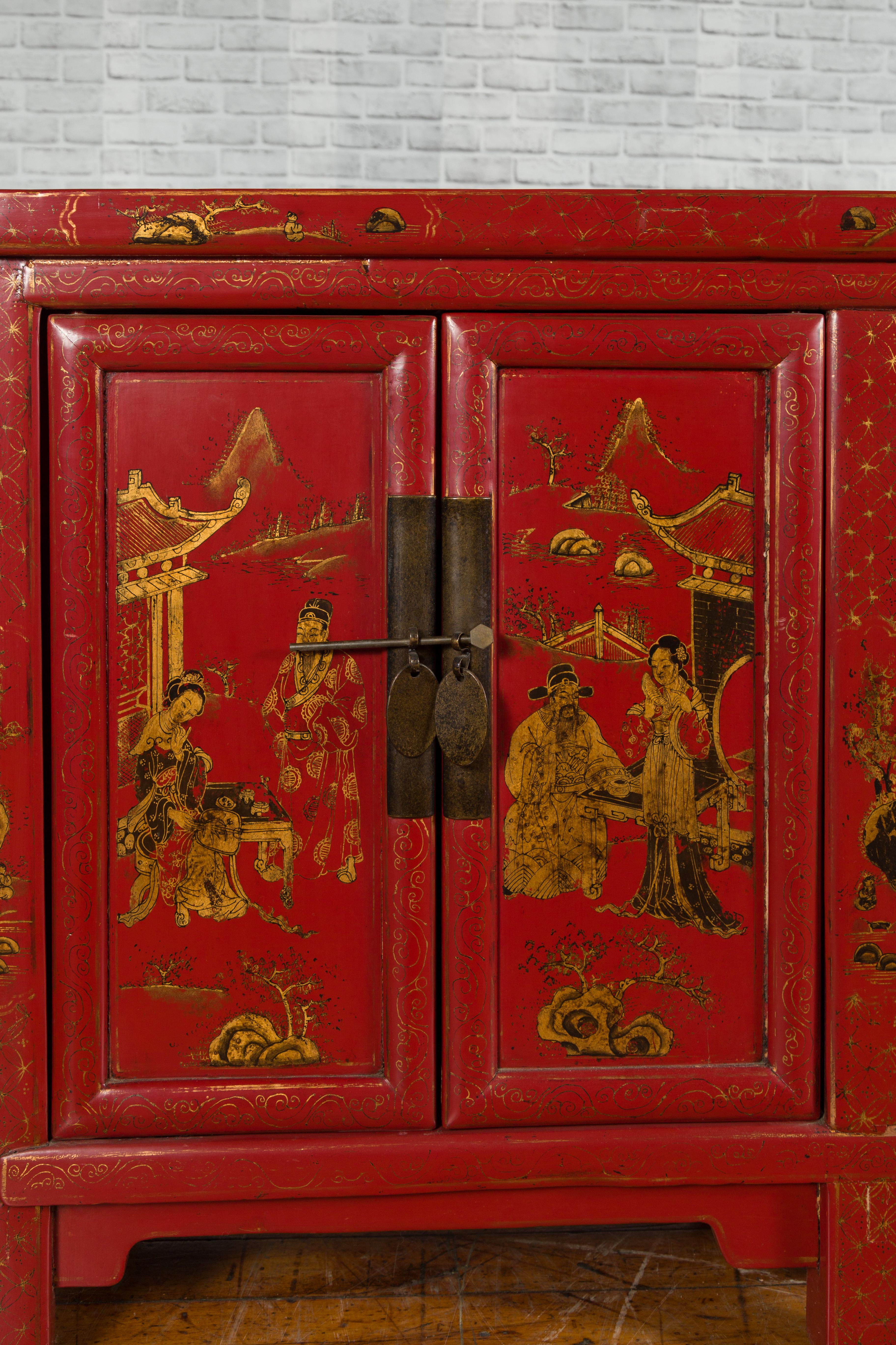 red chinese sideboard
