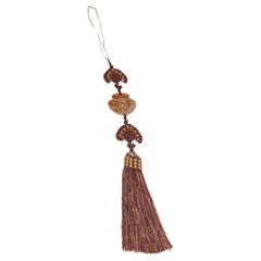 Large Chinese Silk Tassel with Double Dragon Charm