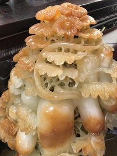 large Chinese soapstone carving of Chinese carrots