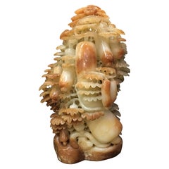 large Chinese soapstone carving of Chinese carrots