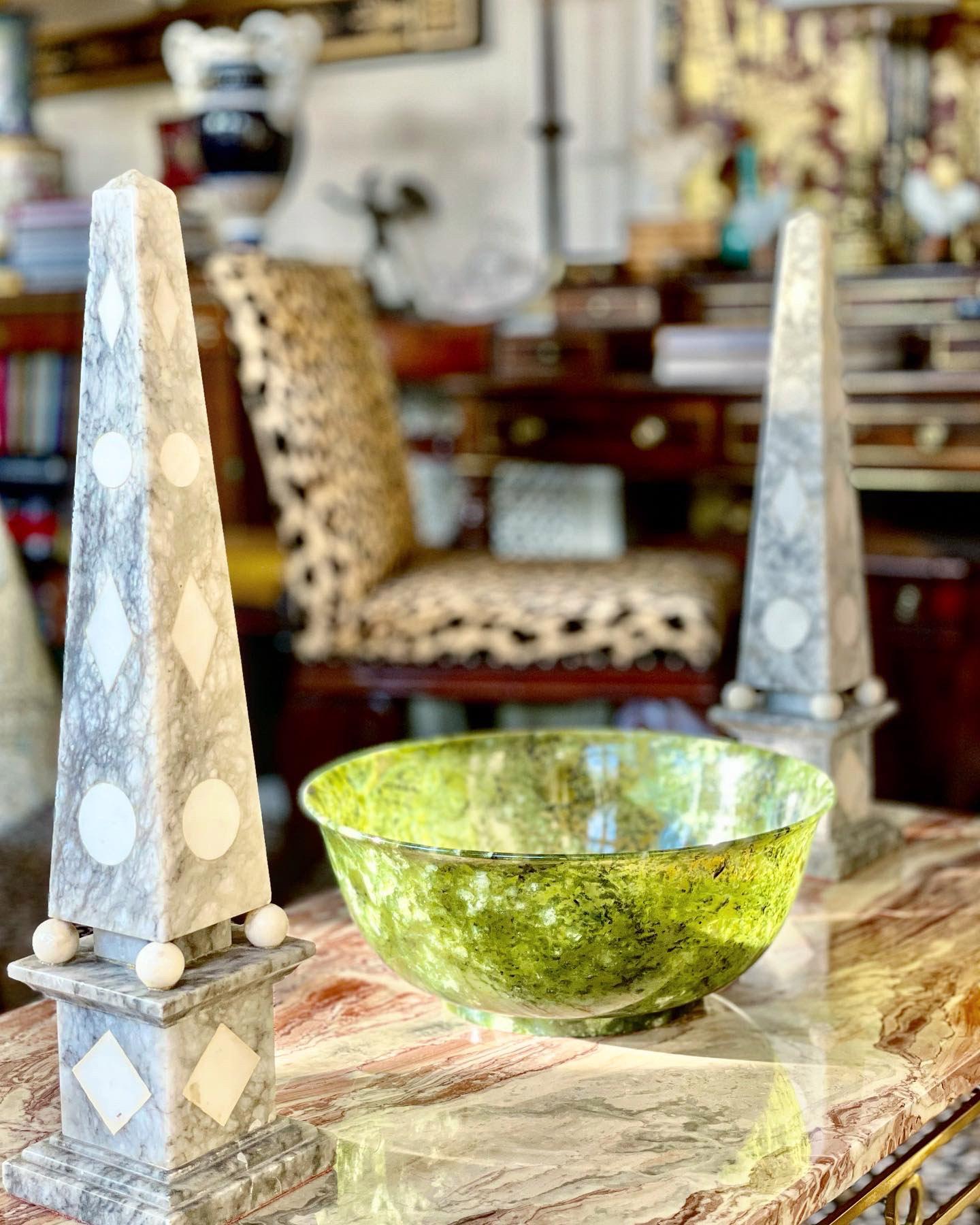 Large Chinese Spinach Green Jade Bowl 3