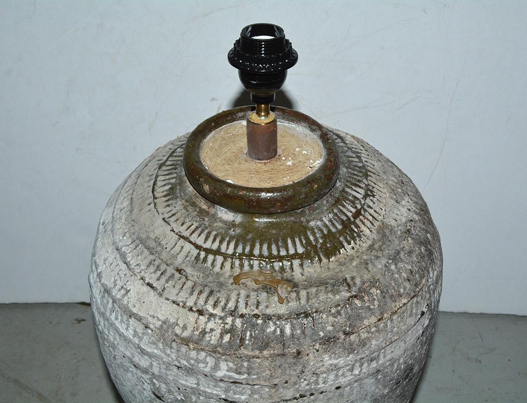 Rustic Large Chinese Storage Wine Jar Lamp