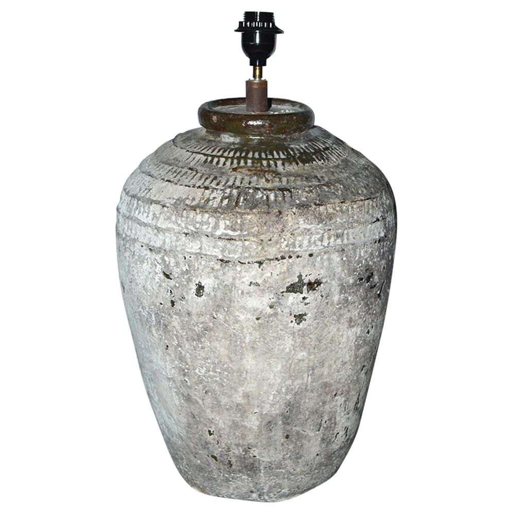 Large Chinese Storage Wine Jar Lamp