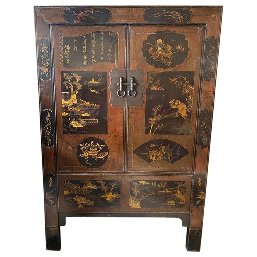 Large Chinese Tall Cabinet For Sale