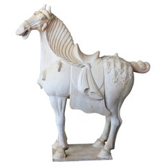 Large Chinese Tang Dynasty Style Ceramic Horse Sculpture / Tomb Figure