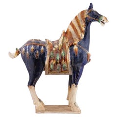 Vintage Large Chinese Tang Manner Pottery Figure Of Horse