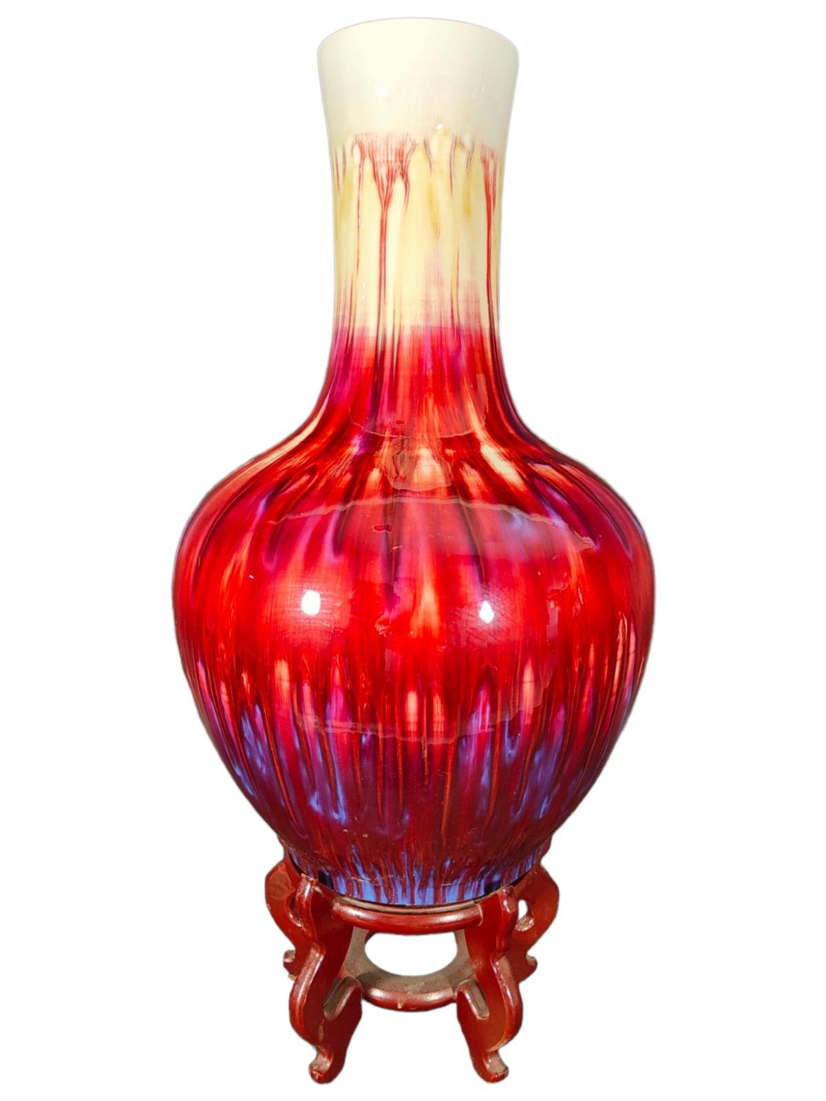 Große chinesische Vase des 20. Jahrhunderts im Zustand „Gut“ im Angebot in Madrid, ES