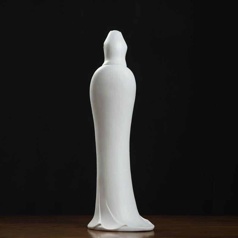 Estatua de Buda Guanyin de pie de porcelana blanca china vintage de 45 cm Porcelana en venta