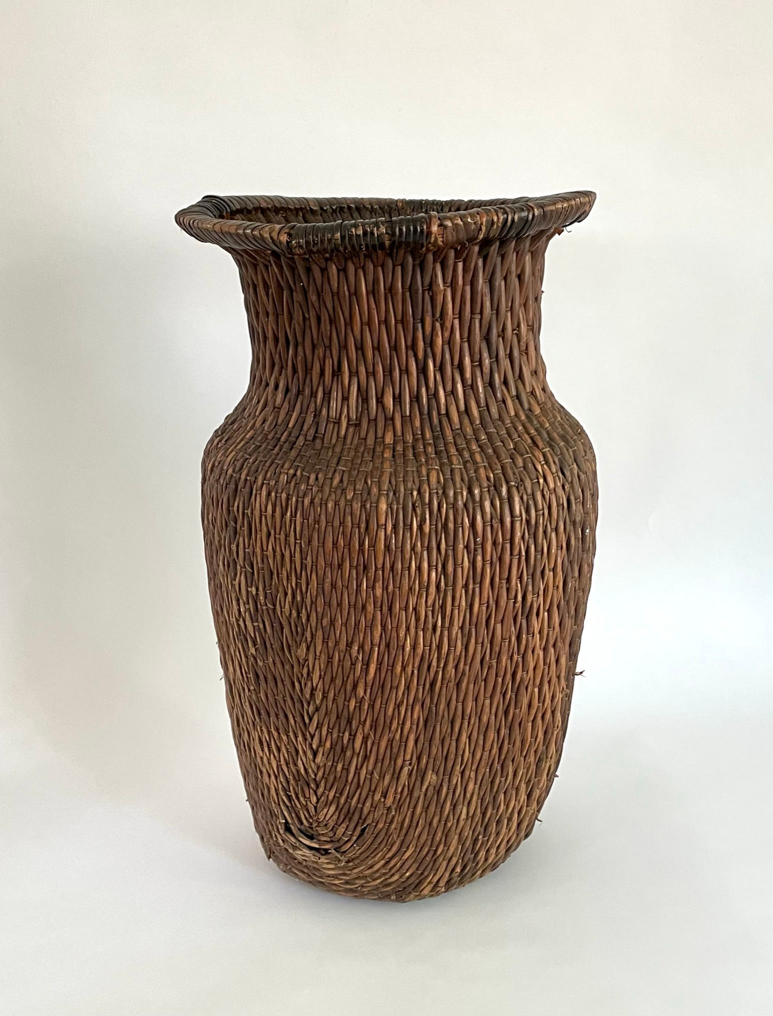 Hand-Woven Large Chinese Willow Basket