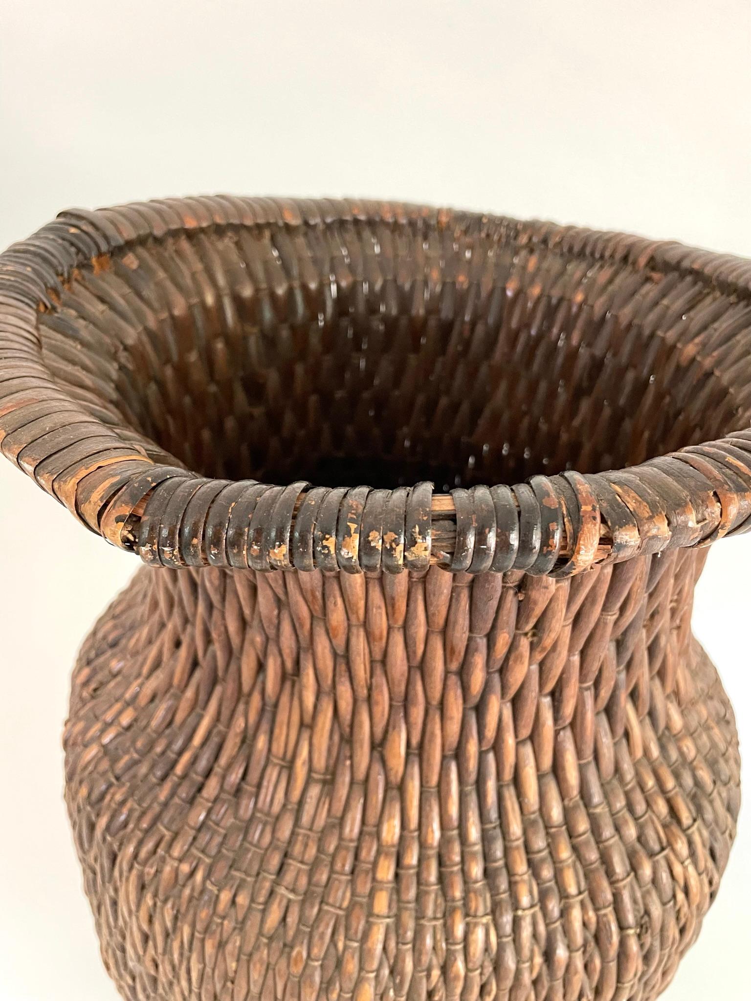 Early 20th Century Large Chinese Willow Basket