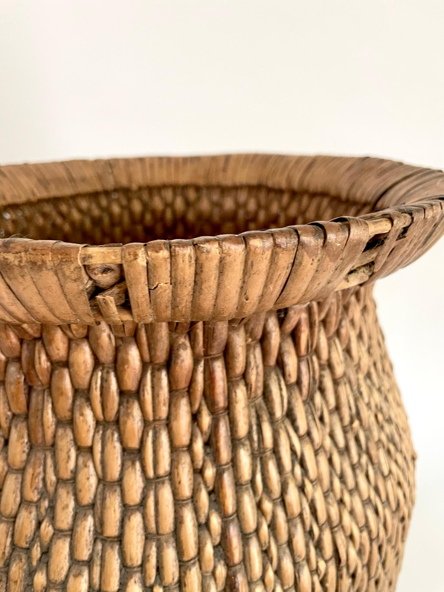 Early 20th Century Large Chinese Willow Basket For Sale