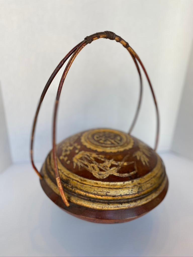 Hand-Crafted Large Chinese Wooden Basket For Sale
