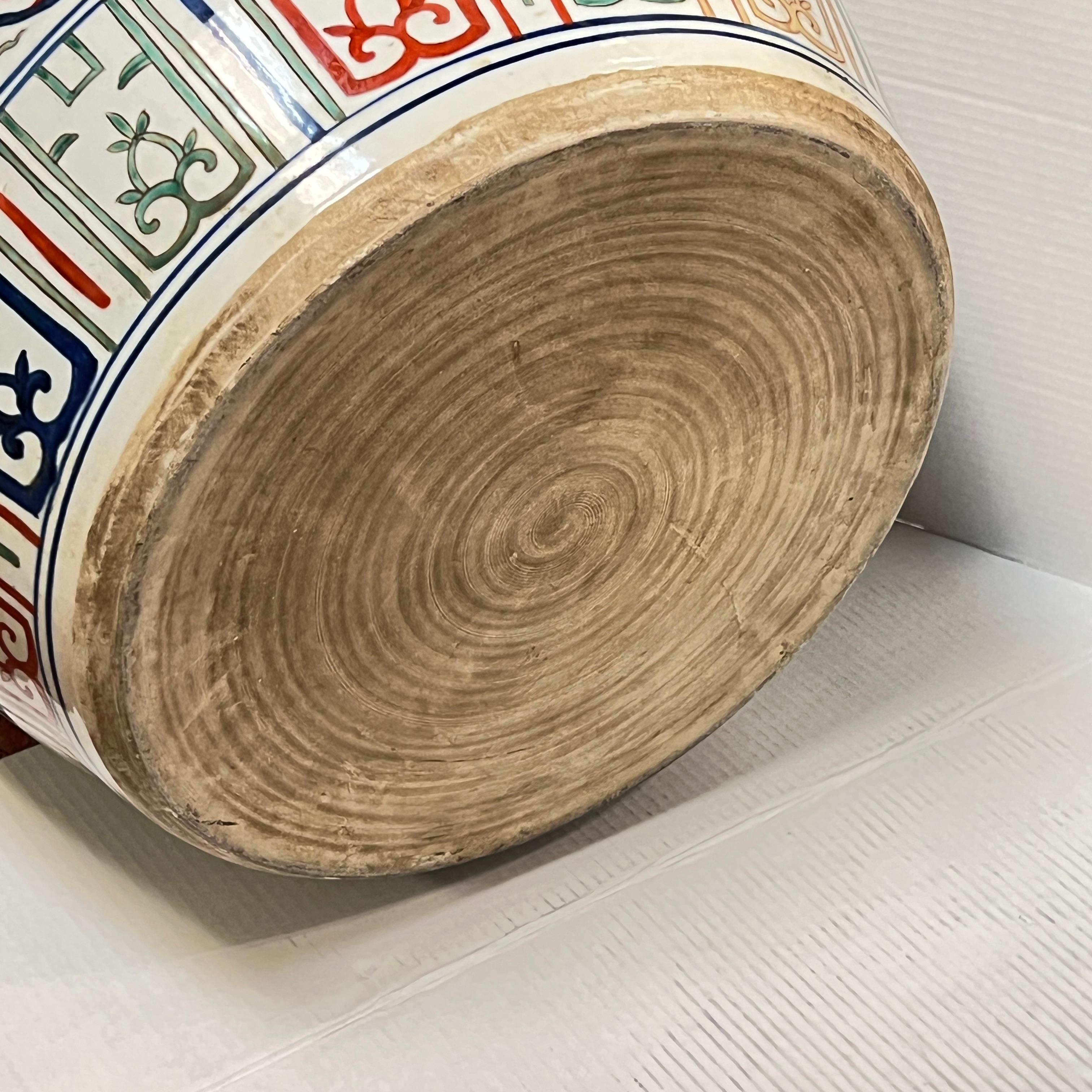 Large Chinese Wucai Porcelain Jardiniere in Jingjia Ming Dynasty Style For Sale 8