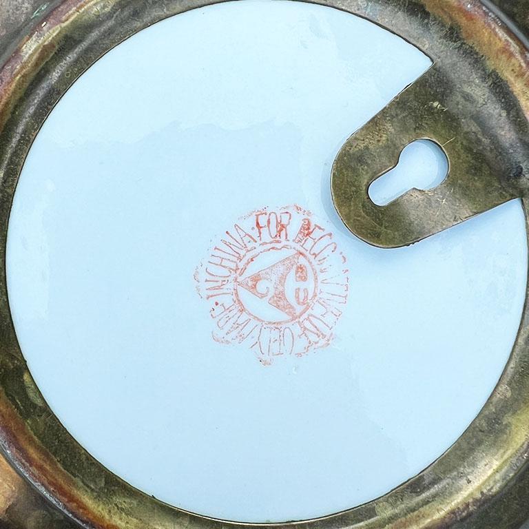 Plato o cuenco grande de cerámica chinoiserie en verde con motivos florales Chino en venta