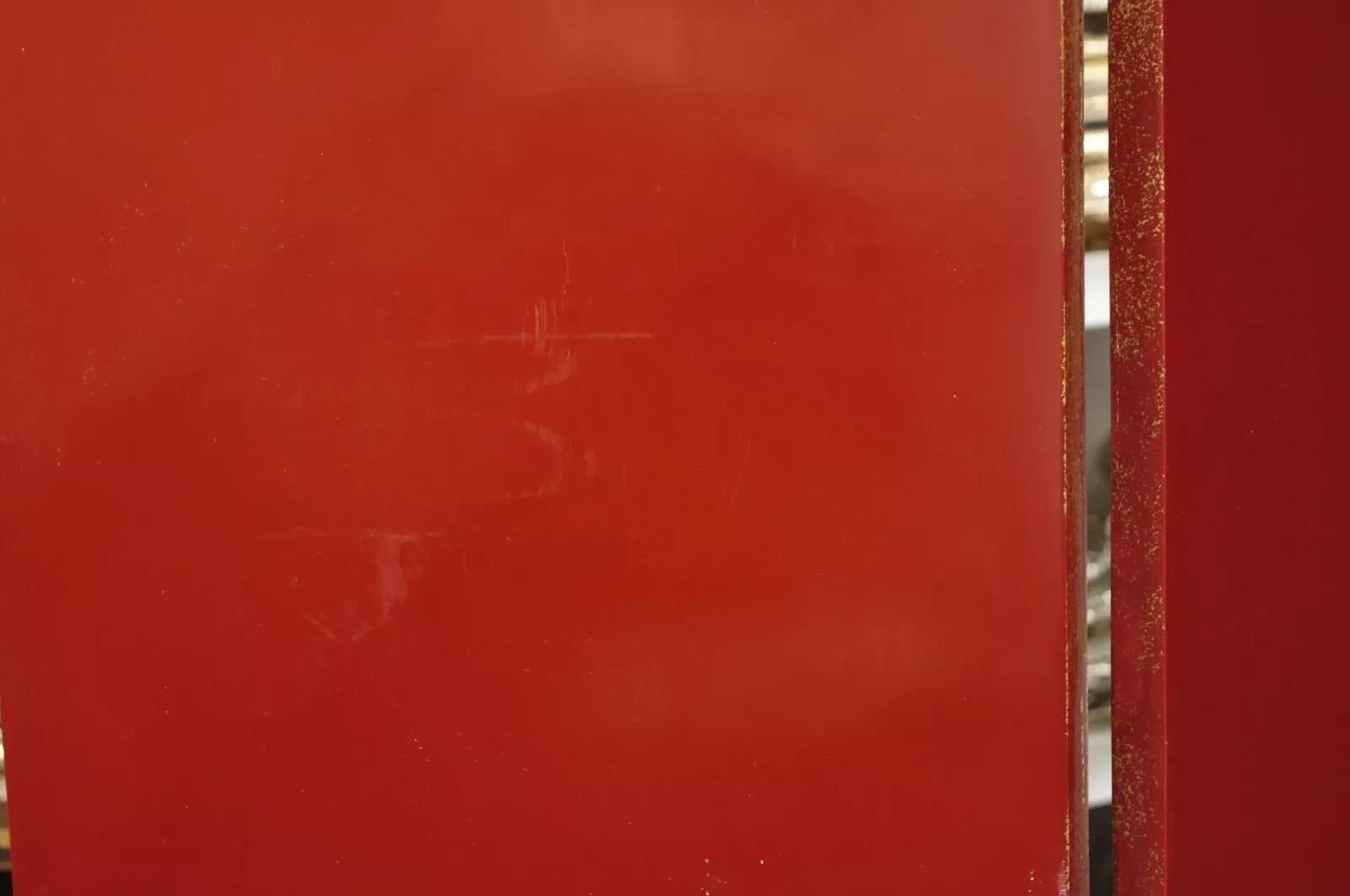 Grande divisorio cinese a 6 pannelli Figural Red Foldes con schermo a scomparsa in vendita 4