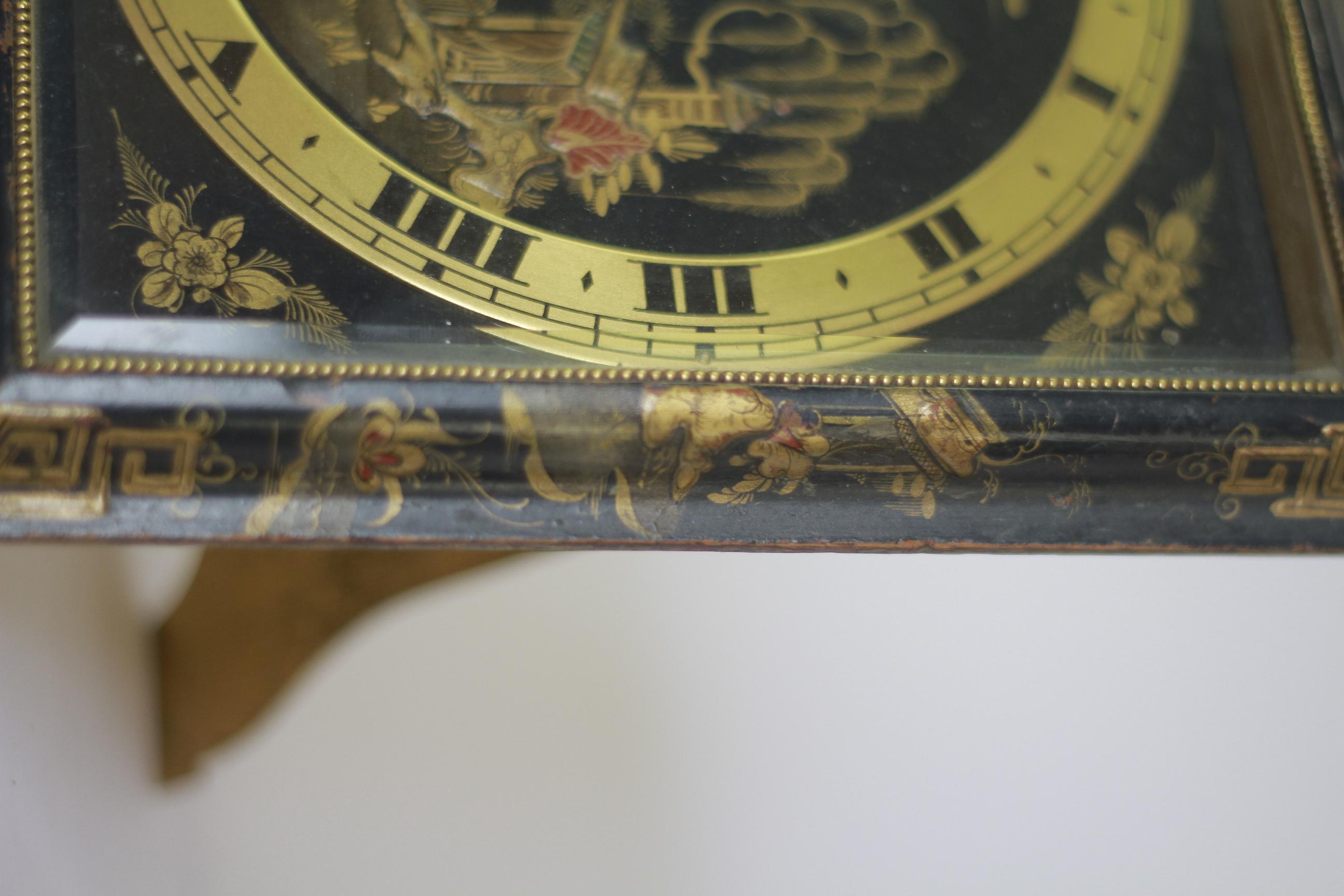 Large Chinoiserie decorated Strut clock circa 1920 1