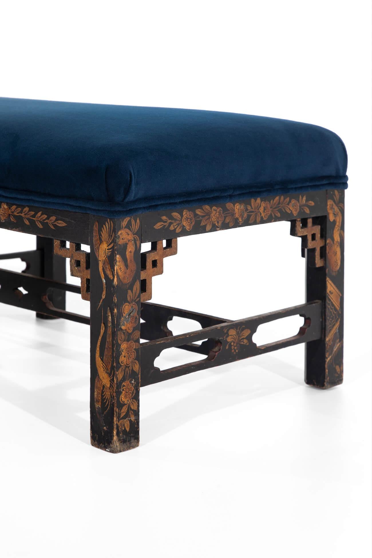Large Chinoiserie Footstool For Sale 3