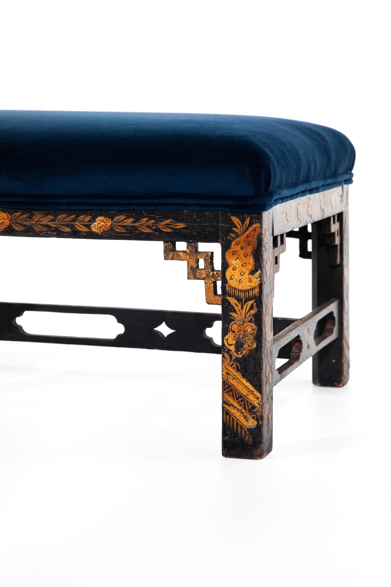 Large Chinoiserie Footstool For Sale 1