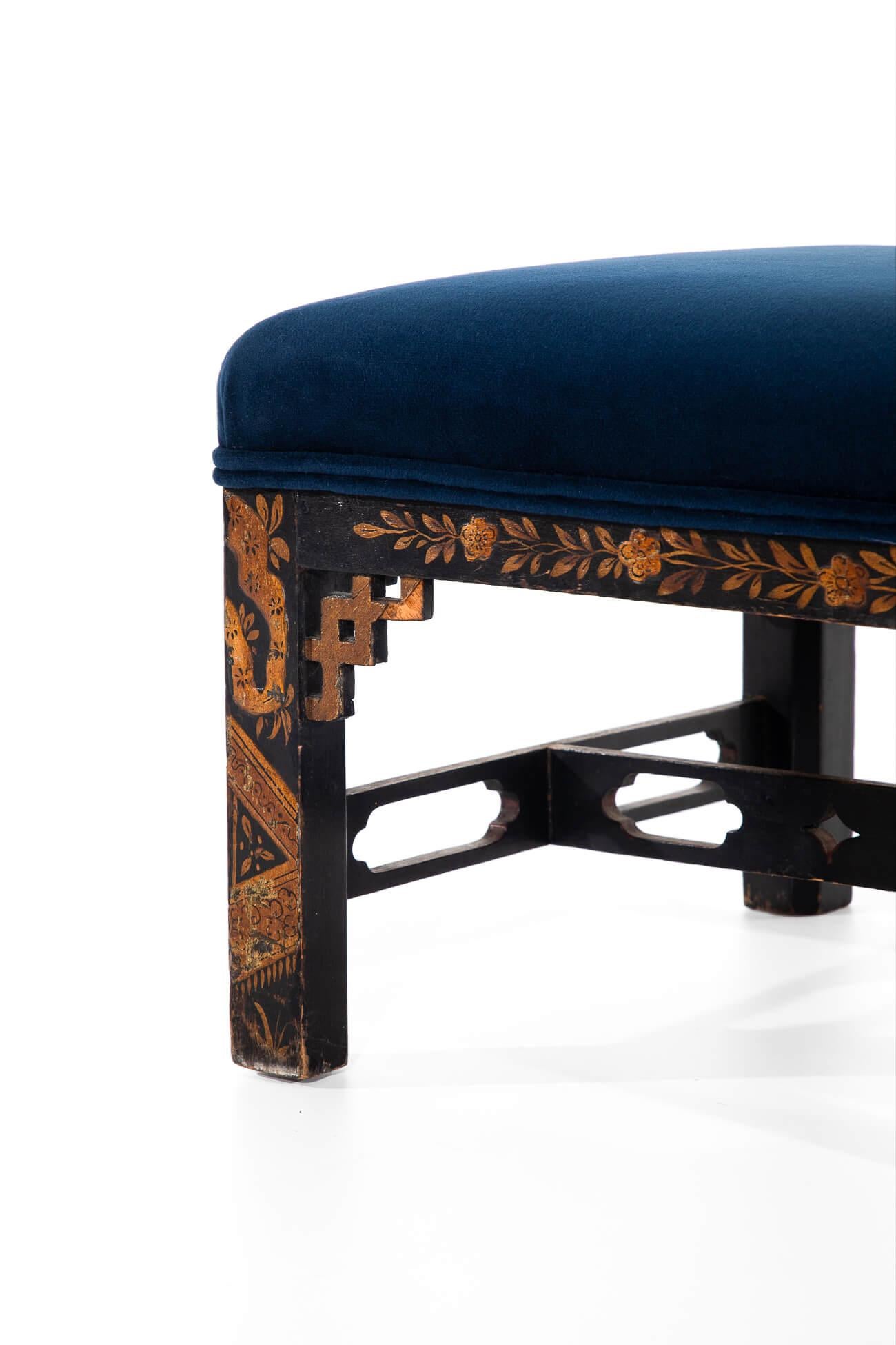 Large Chinoiserie Footstool For Sale 2