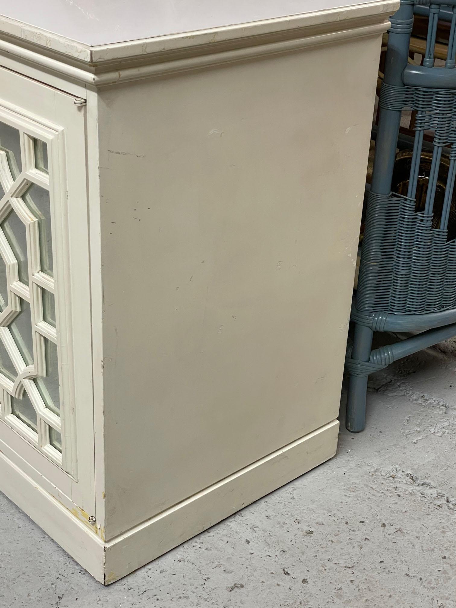 Large Chinoiserie Fretwork Mirrored Credenza 5