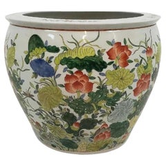 Large Chinoiserie Porcelain Floral Planter
