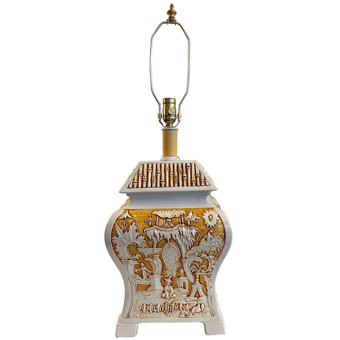 Large Chinoiserie Table Lamp In Good Condition For Sale In New York, NY