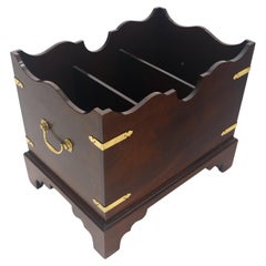 Große Chippendale Campaigner Stil Mahagoni Messing Magazin Rack c1970s MINT