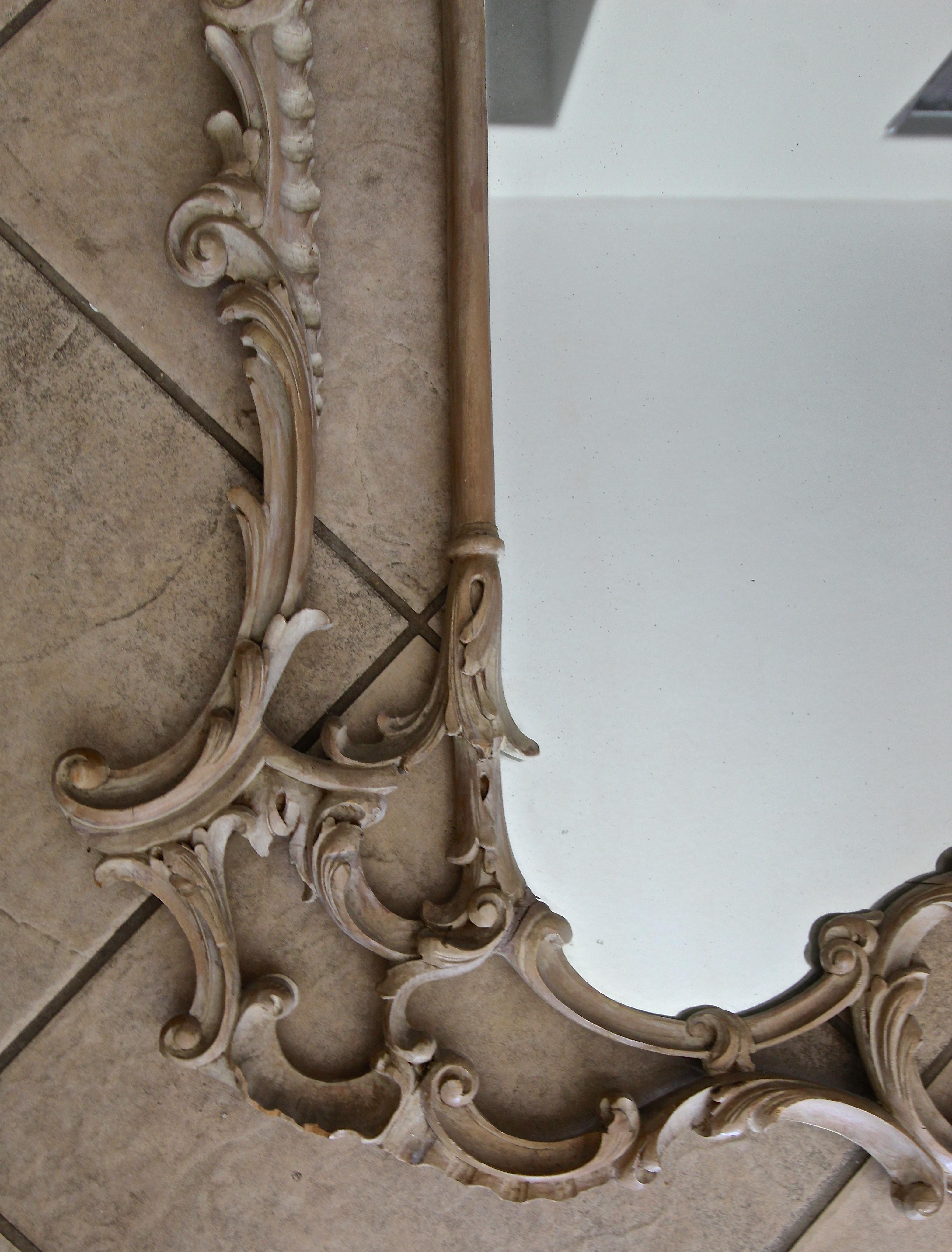 Large Chippendale Chinoiserie Style Wood Wall Mirror 9