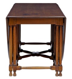Large Chippendale Influenced 1920s Mahogany Gateleg Dining Table