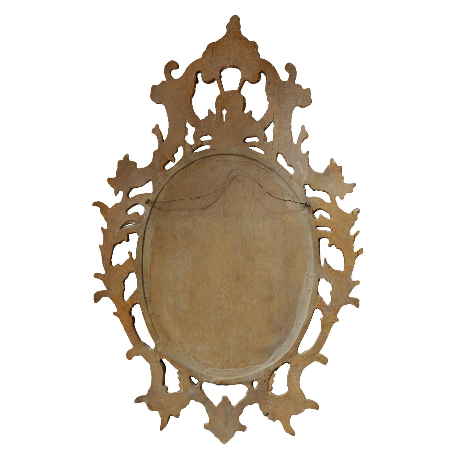 Glazed Large Chippendale Style Giltwood Rococo Mirror, circa 1860 For Sale
