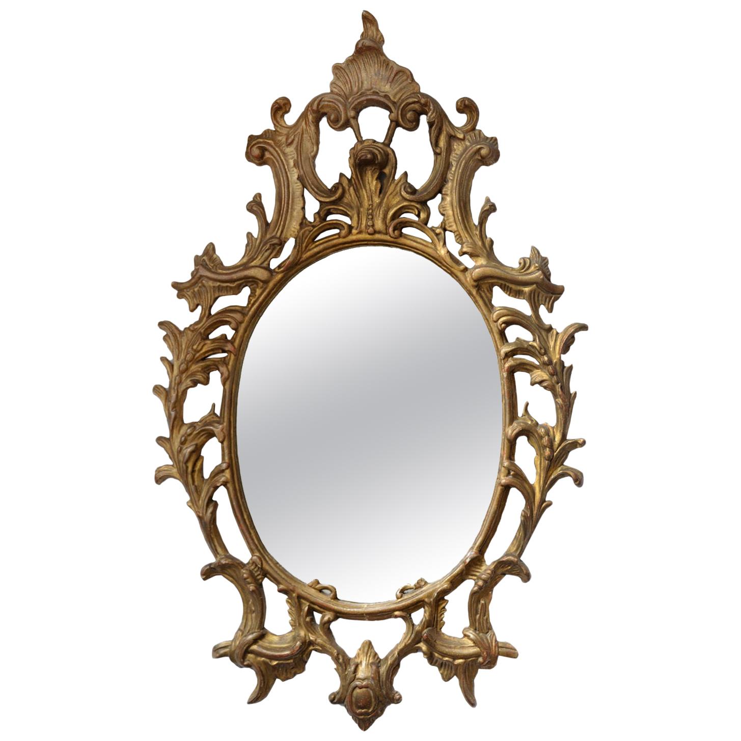 Large Chippendale Style Giltwood Rococo Mirror, circa 1860 For Sale
