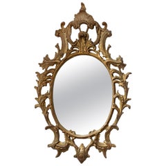 Large Chippendale Style Giltwood Rococo Mirror, circa 1860