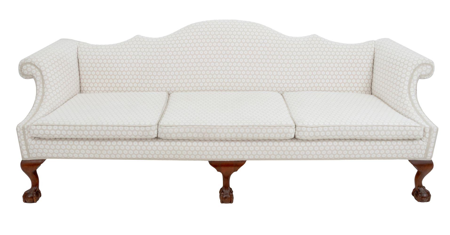 Großes Mahagoni-Sofa im Chippendale-Stil (20. Jahrhundert) im Angebot