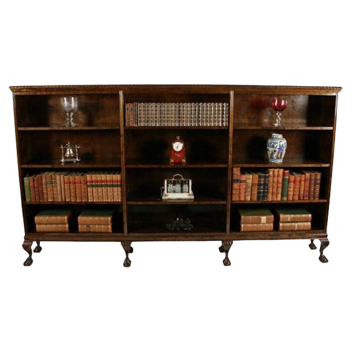 Large Chippendale Style Open Bookcase, 20th Century