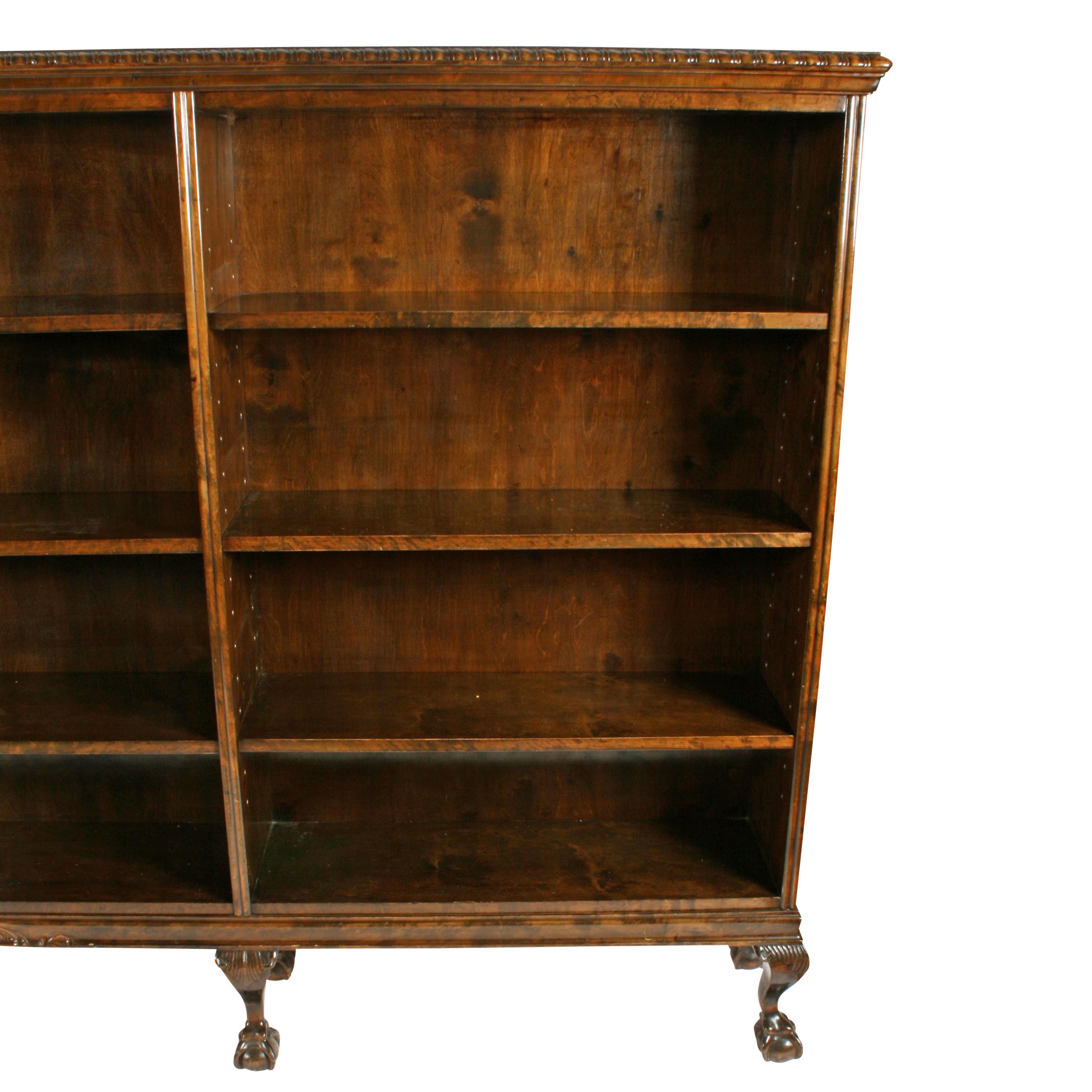 Mahogany Large Chippendale Style Open Bookcase For Sale