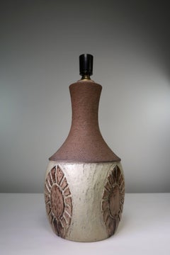 Chris Haslev Lámpara de cerámica rústica danesa moderna de los años 60