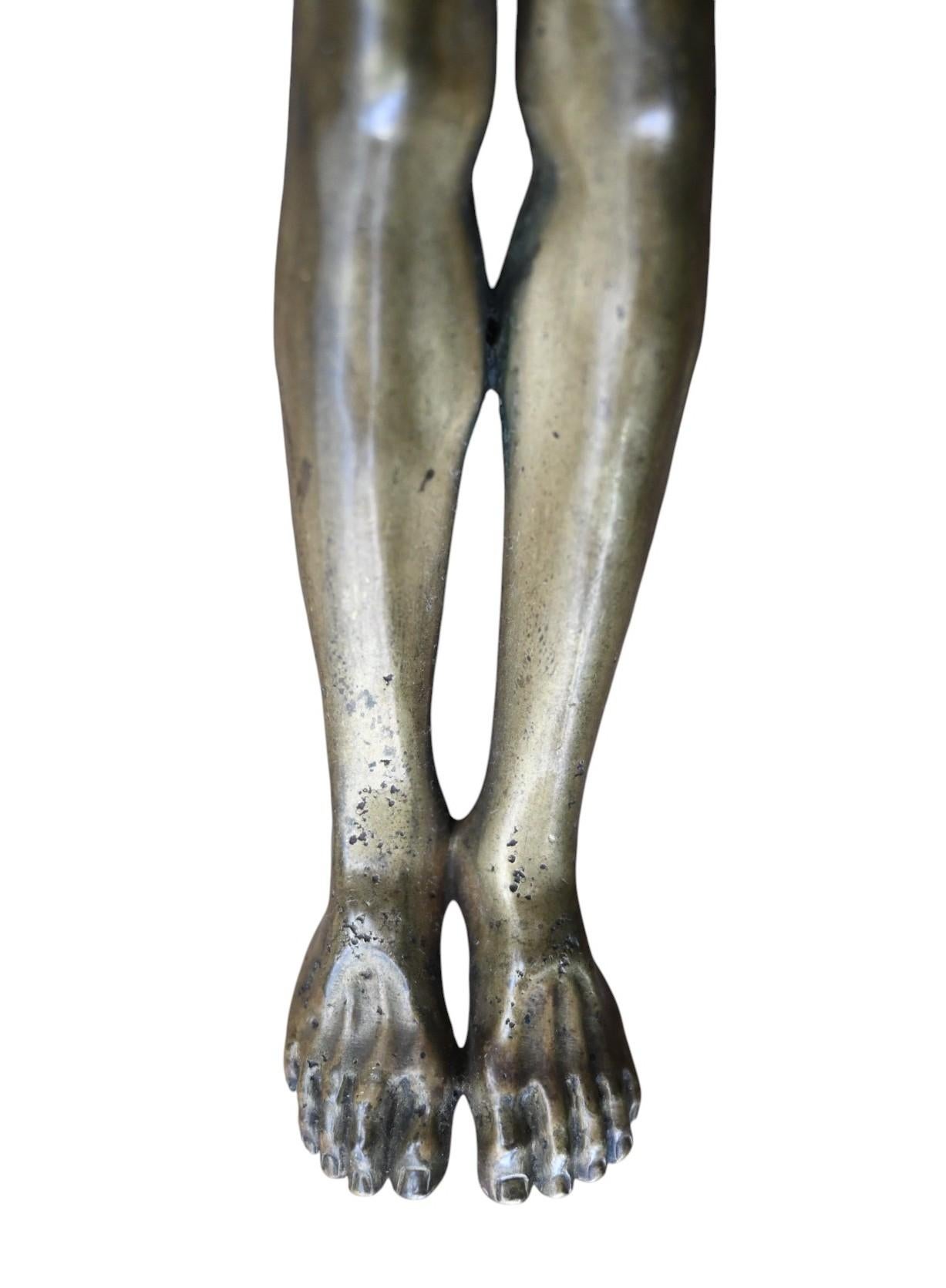 French Large Christ In Bronze - Corpus Christi - Crucifix - XVIIth Century