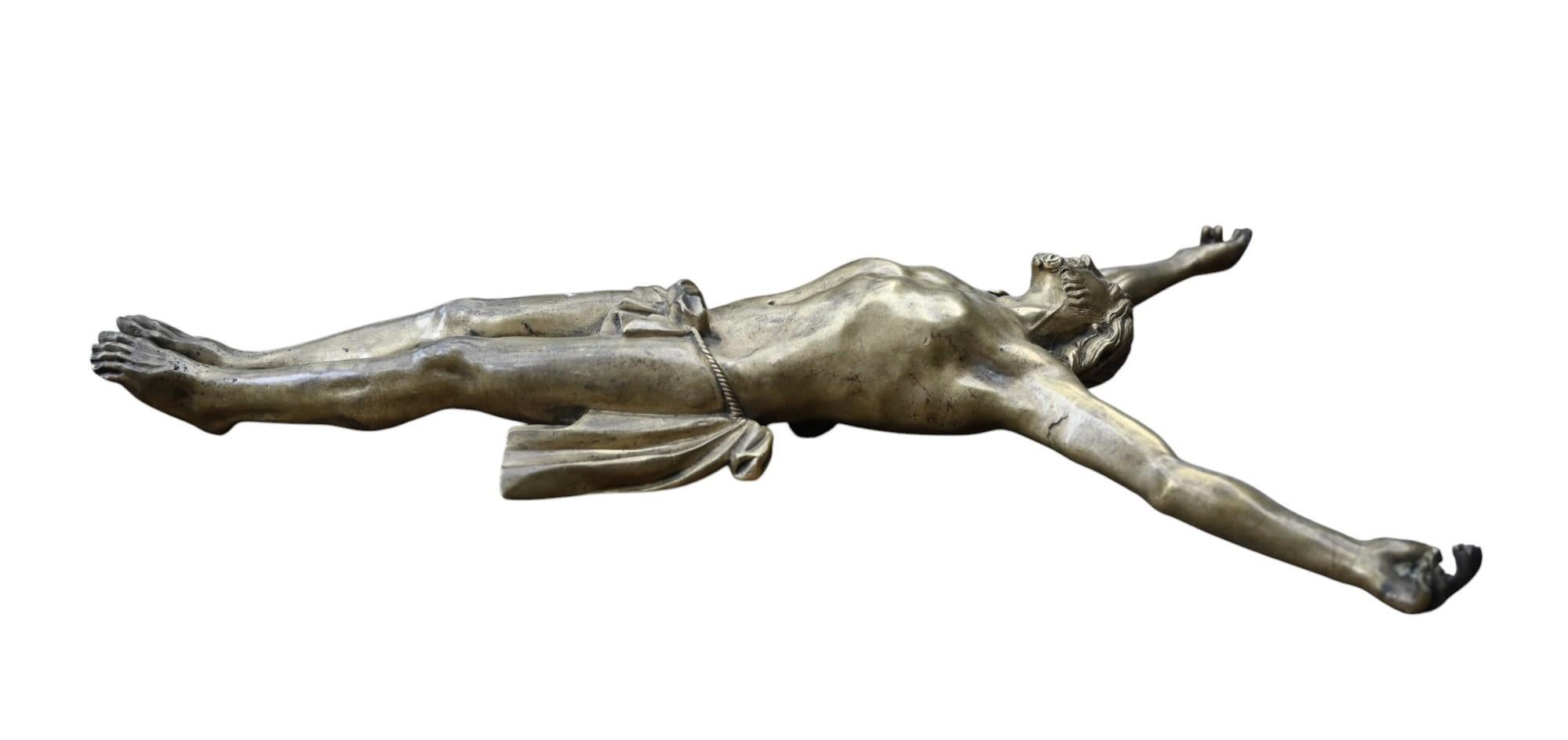 Cast Large Christ In Bronze - Corpus Christi - Crucifix - XVIIth Century