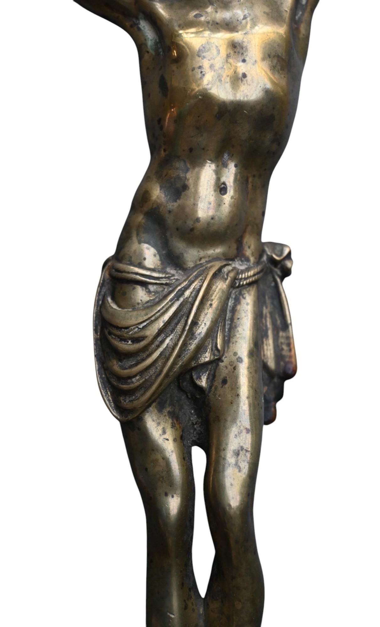 Cast Large Christ In Bronze - Corpus Christi - Crucifix - XVIIth Century