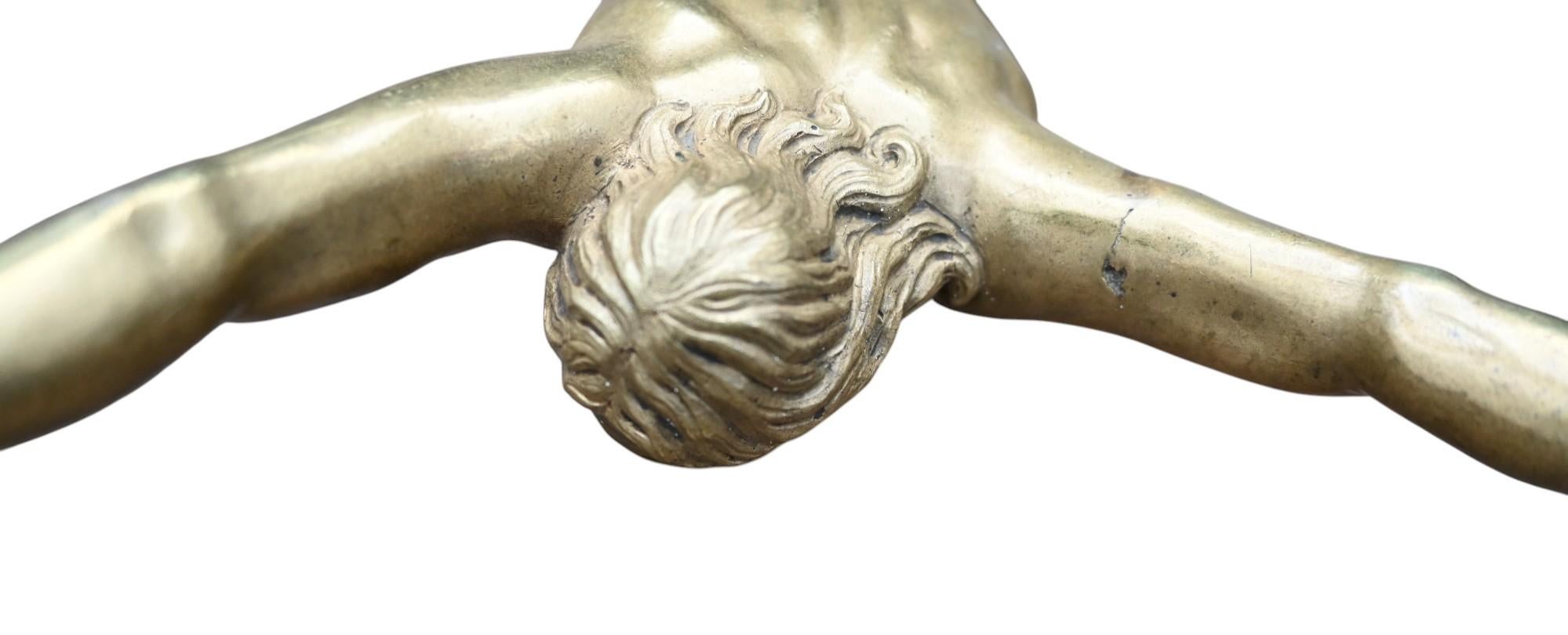 18th Century and Earlier Large Christ In Bronze - Corpus Christi - Crucifix - XVIIth Century