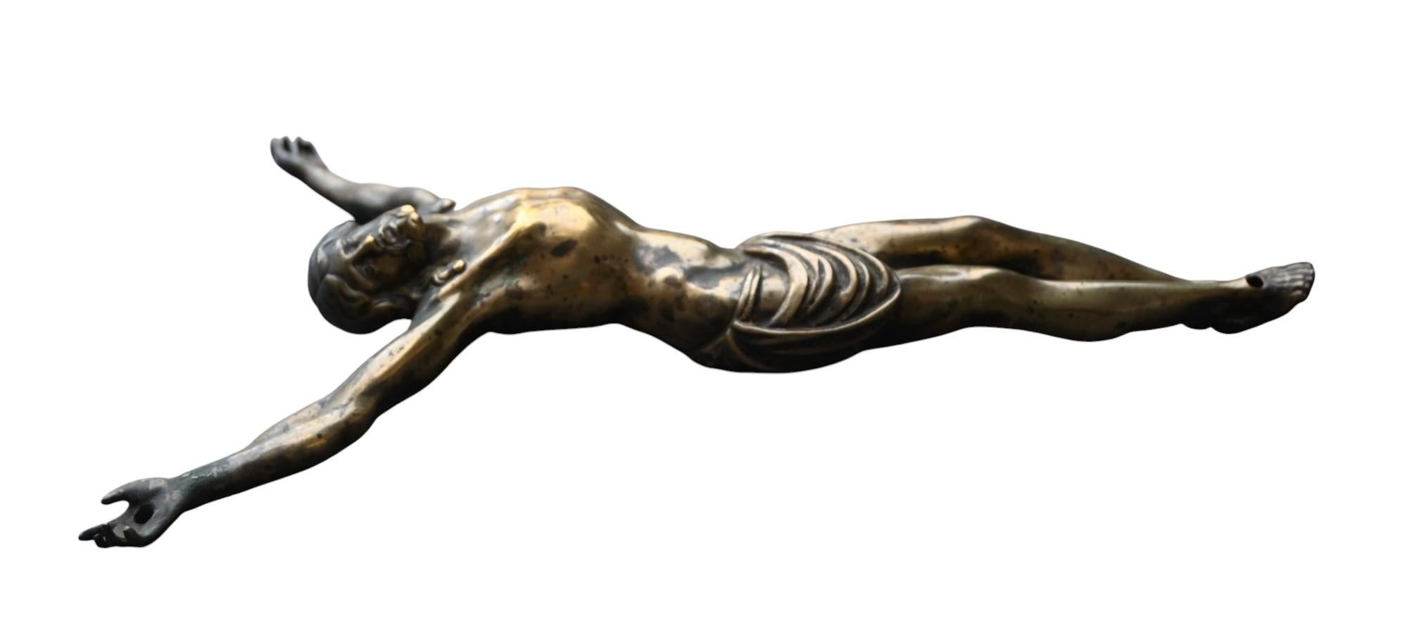 18th Century and Earlier Large Christ In Bronze - Corpus Christi - Crucifix - XVIIth Century