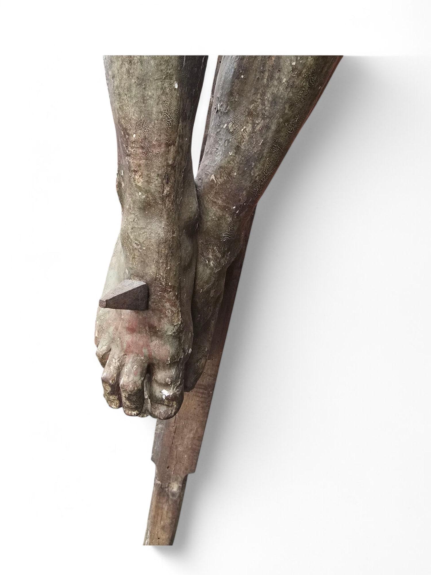 Grande Cristo in croce - XV secolo 180 CM in vendita 1