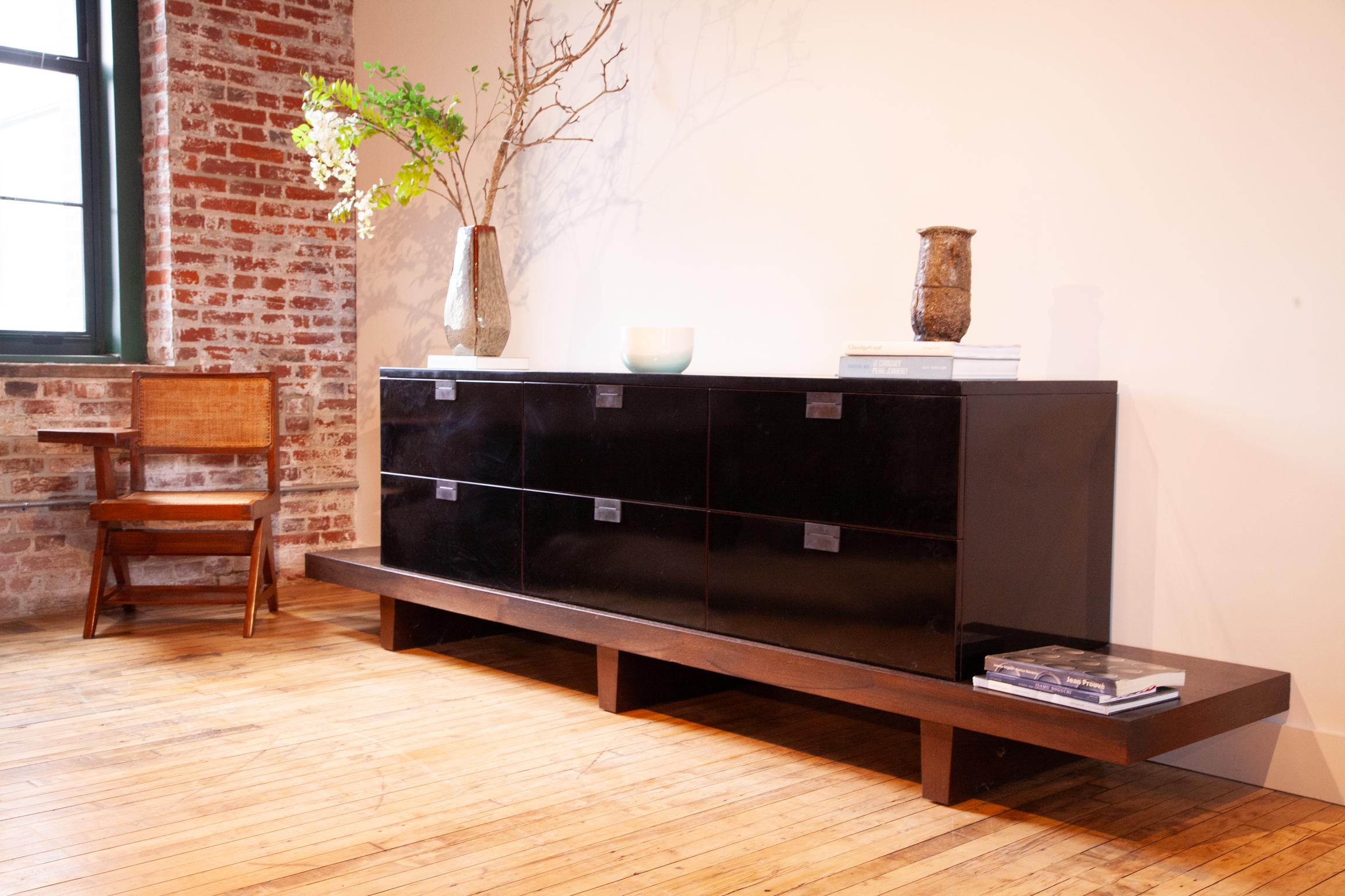 Presenting a spectacular black lacquered console by Christian Liaigre for Holly Hunt. 

This remarkable piece was made to order in the early 2000s and is no longer in production. It is estimated to have cost over $30,000 when it was made 

The