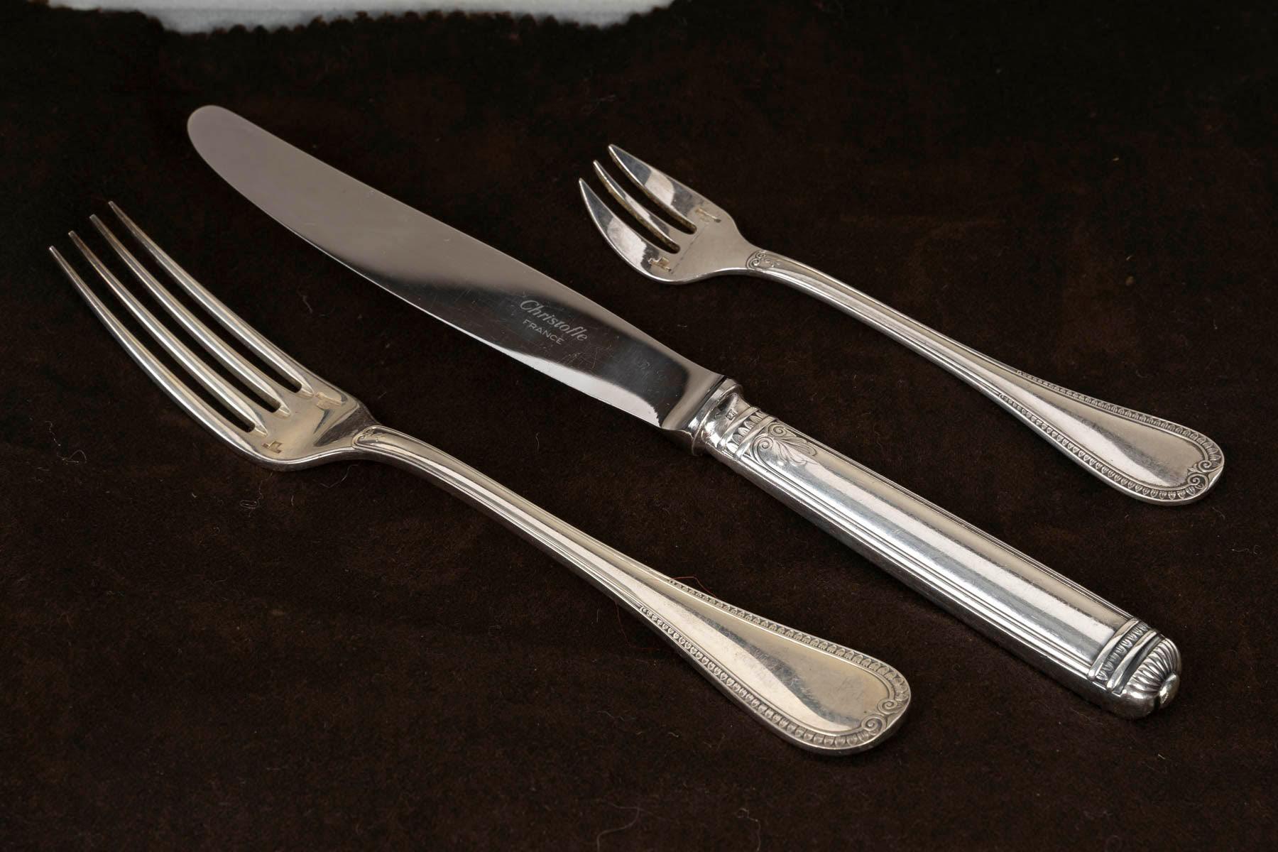 Argentato Grande servizio Christofle in scatola originale. in vendita