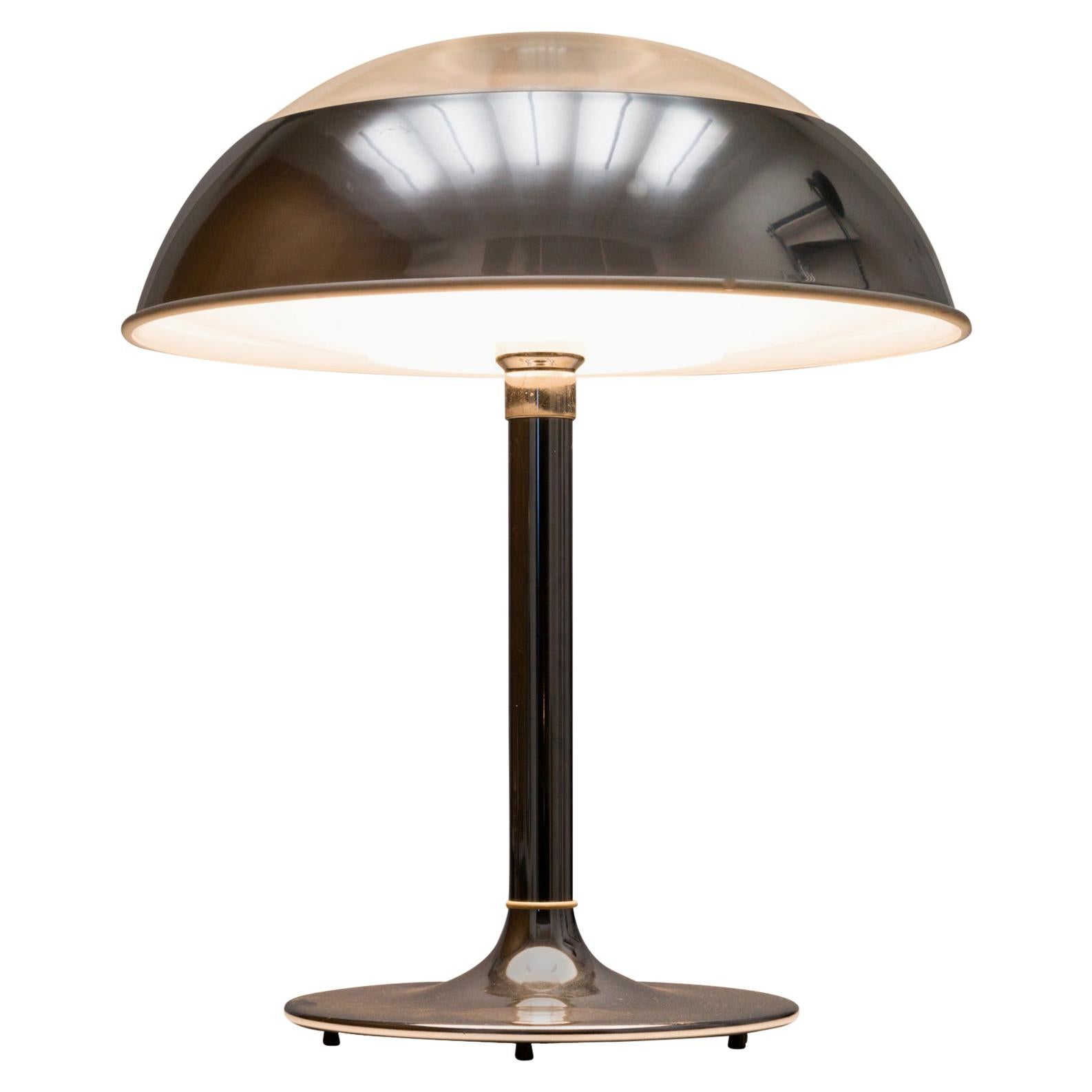 Large Chrome / Acrylic Space Age Table Lamp by Fagerhults, Sweden 1970s For Sale