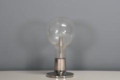 Large Chrome and Glass Table Lamp Temde Switzerland, 1970s