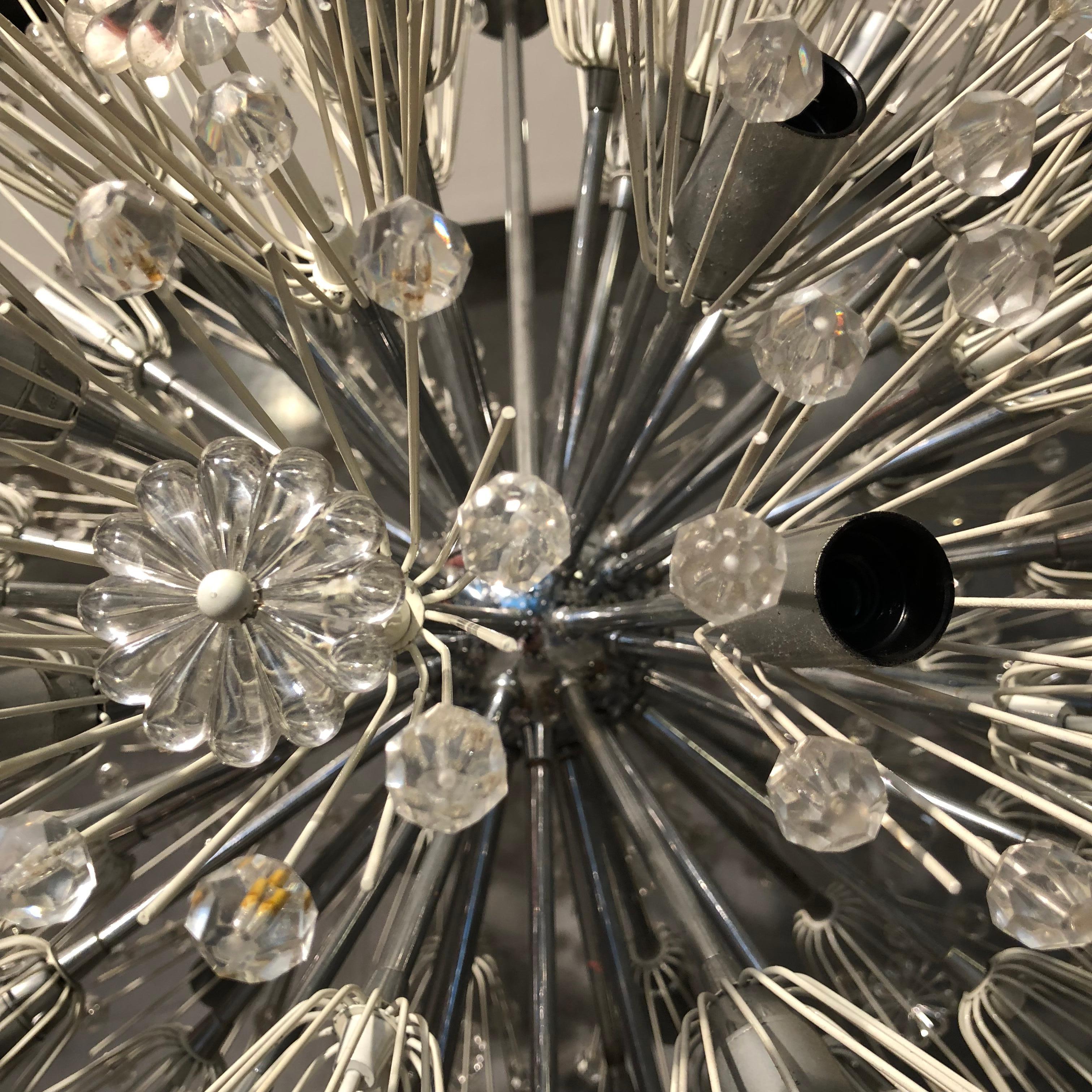 Large Chrome and Lacquer Sputnik Chandelier by Emil Stejnar for Kalmar, 1960s 2