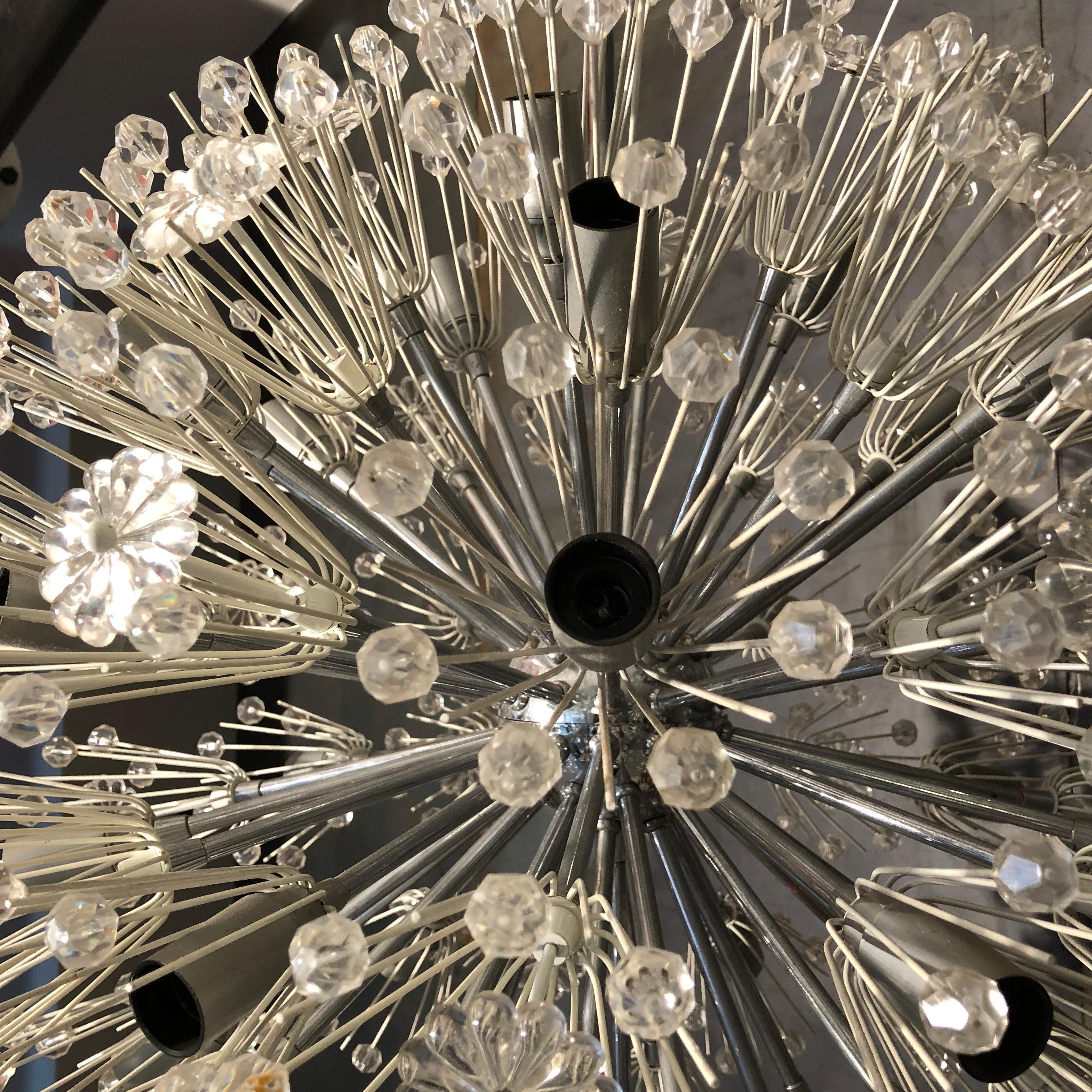 Large Chrome and Lacquer Sputnik Chandelier by Emil Stejnar for Kalmar, 1960s 3