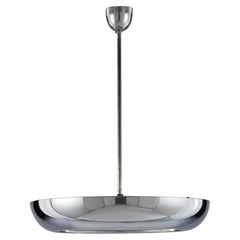 Grande lampada da soffitto cromata di Josef Hůrka per NAPAKO, Cecoslovacchia, anni '50